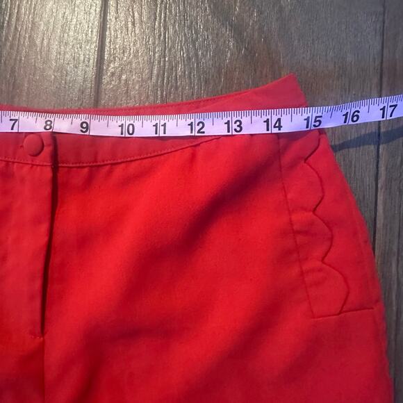 Potters Pot Mid Rise Orange Scallop Trim Pockets and Hem Shorts, Lined, Size S - Picture 4 of 8